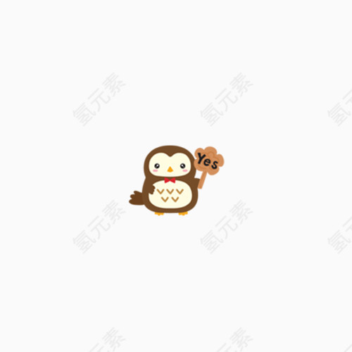 小清新简约可爱棕色猫头鹰
