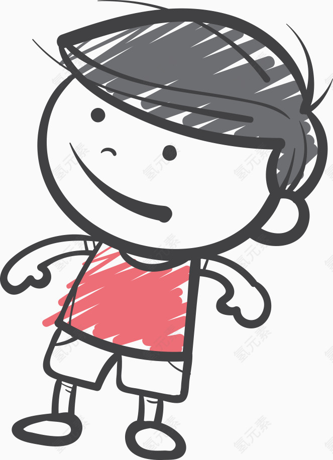 手绘小男孩