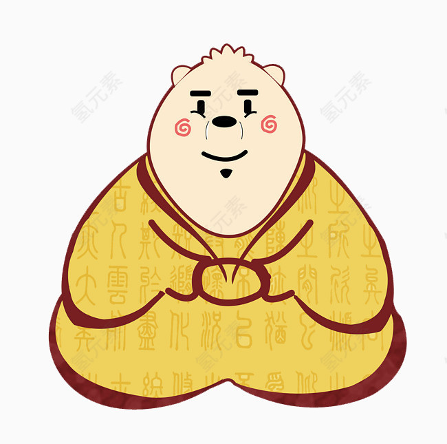 打坐中的小熊和尚