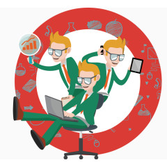 办公元素卡通手绘图标元素