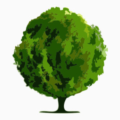 手绘绿色植物树木