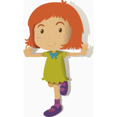 张开手的小女孩矢量图