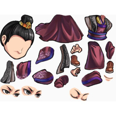 古典素描卡通图标素材