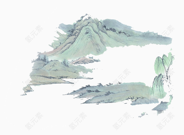 山水画水墨画