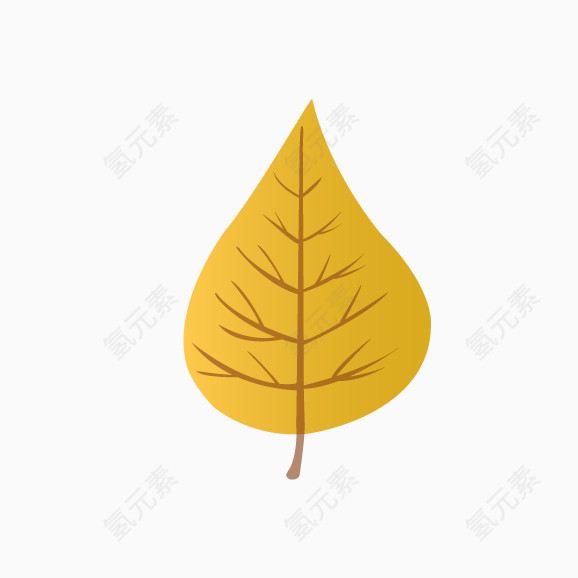 免抠卡通简笔树叶