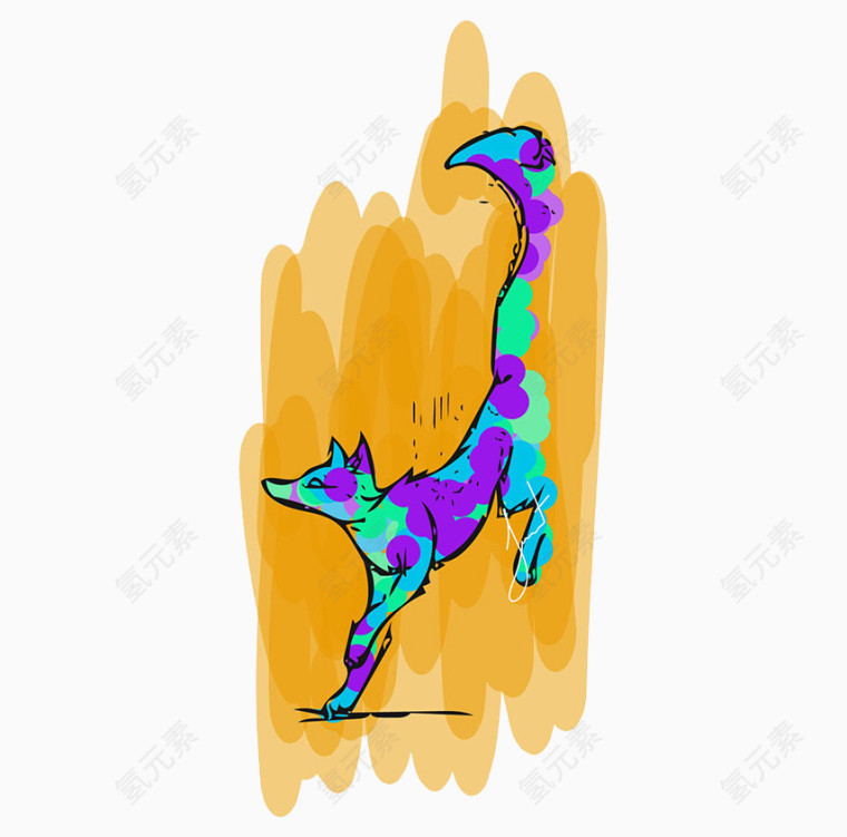 彩绘狐狸图案
