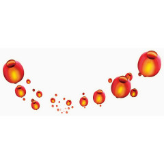 多个红色灯笼素材