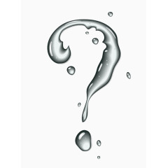 卡通手绘水滴问号