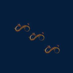 中国龙西方龙贴纸刺青透明图