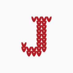 针织字母爱心字母J