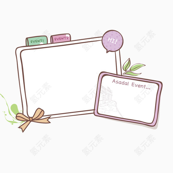 卡通相框可爱蝴蝶结促销展示设计