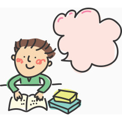 男孩在学习