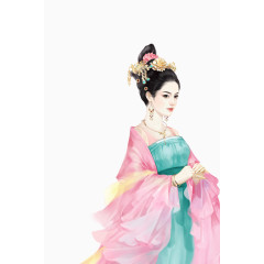 png手绘唯美古典人物