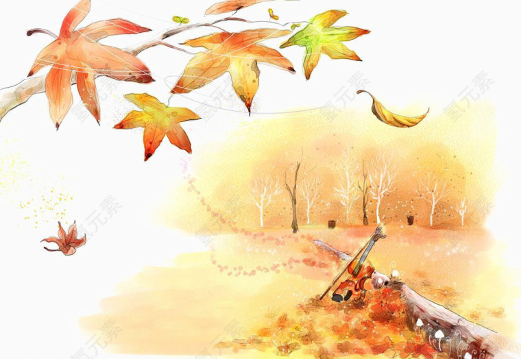 秋天水彩背景