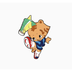 卡通踢毽子的小人