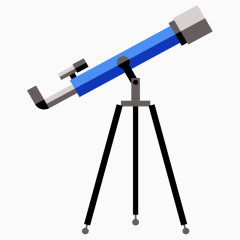 卡通学校科技望远镜