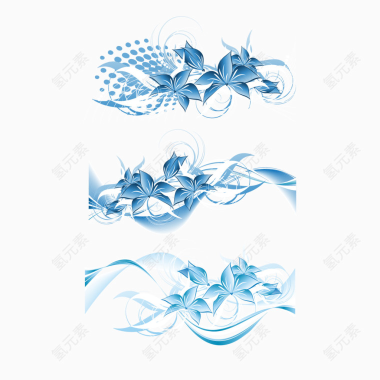 蓝色花卉