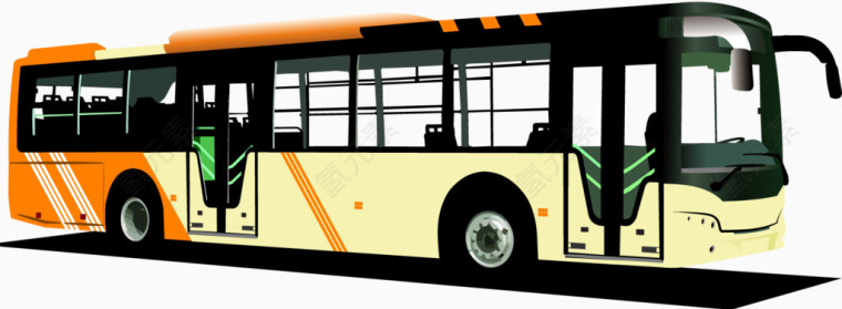 大型车大巴车公交车矢量图