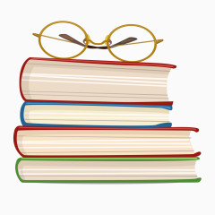 一摞书上的眼镜素材