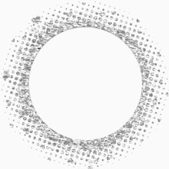 相框图标素描 圆形边框