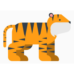 卡通可爱老虎扁平素材