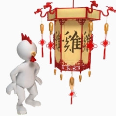 创意鸡年灯笼元素