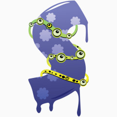 卡通手绘怪物字母s 