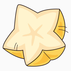 卡通简笔水果杨桃切开