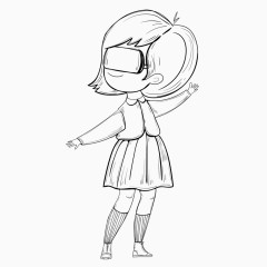 带着3D眼镜的小女孩