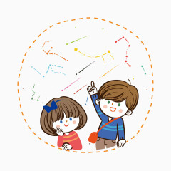 看流星的小情侣