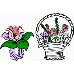 花篮花朵婚礼PNG矢量素材