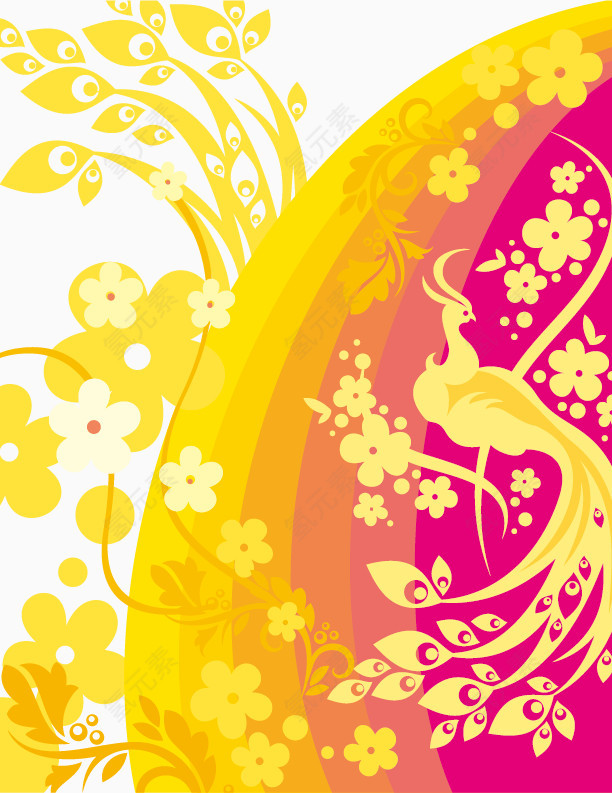 矢量手绘花纹素材