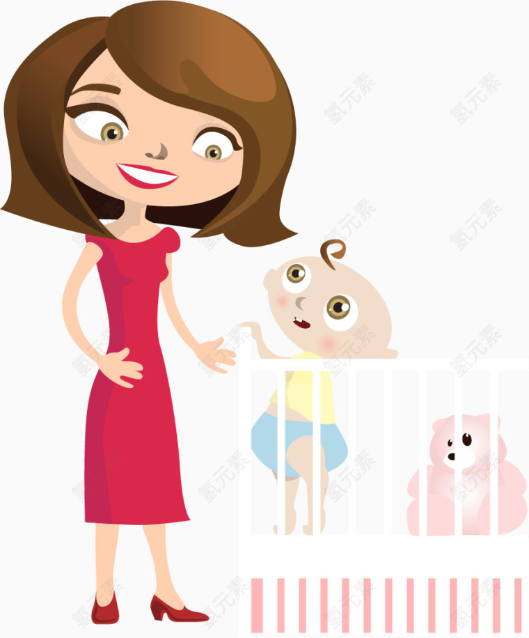 照顾婴儿的妈妈