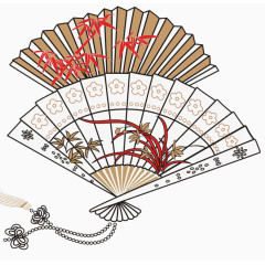 端午习俗手绘折股纸扇