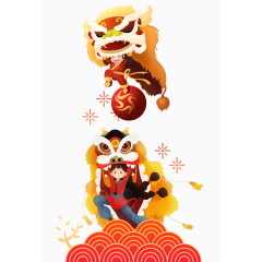 过年舞狮子热闹