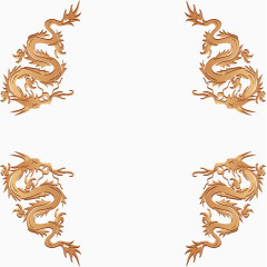 矢量手绘金龙边框