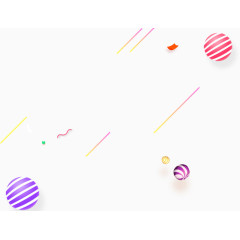 圆形线条节日漂浮元素装饰效果