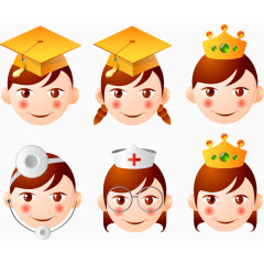 头像男女矢量卡通博士医生