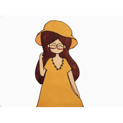 带帽子的小女孩