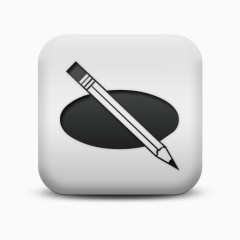 不光滑的白色的广场图标业务铅笔商业偶像