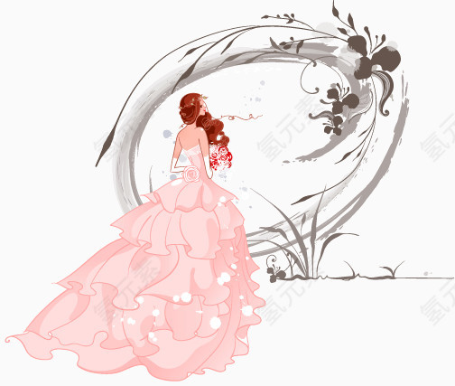 穿婚纱的美丽新娘