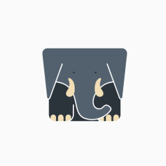 扁平化风格大象