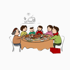 团圆饭场景过年喜庆