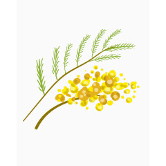 水彩画花朵枝叶