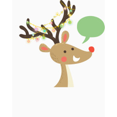 卡通矢量圣诞装饰可爱小鹿