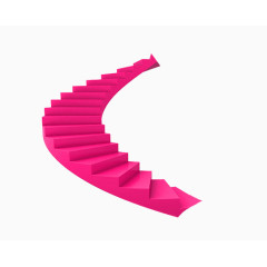 手绘紫红色盘旋楼梯