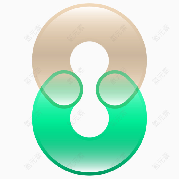 彩色果冻拼接数字8