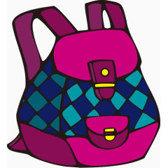 卡通红色双肩包