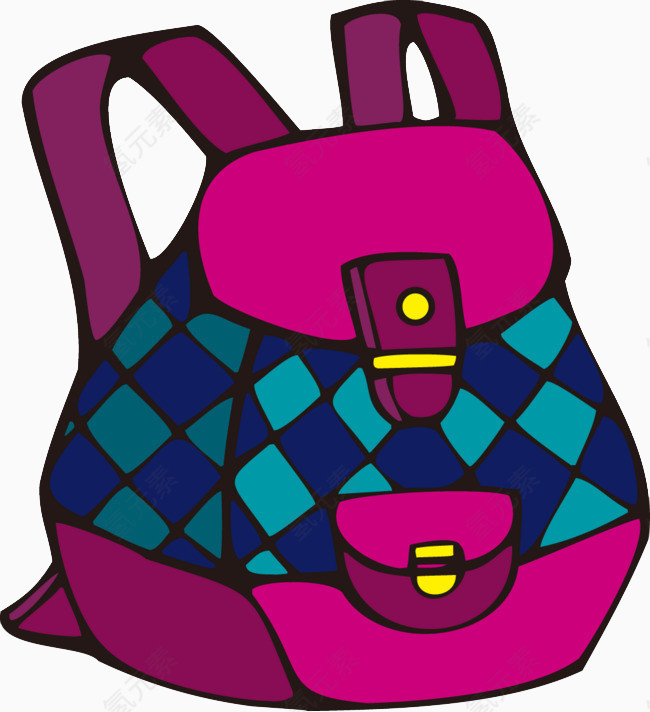 卡通红色双肩包