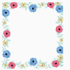 文艺复古花朵简历边框